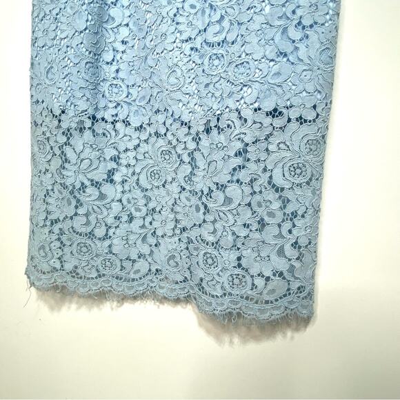 Bardot Karlie Cold Shoulder Blue Lace Midi Cocktail Dress - Picture 6 of 12